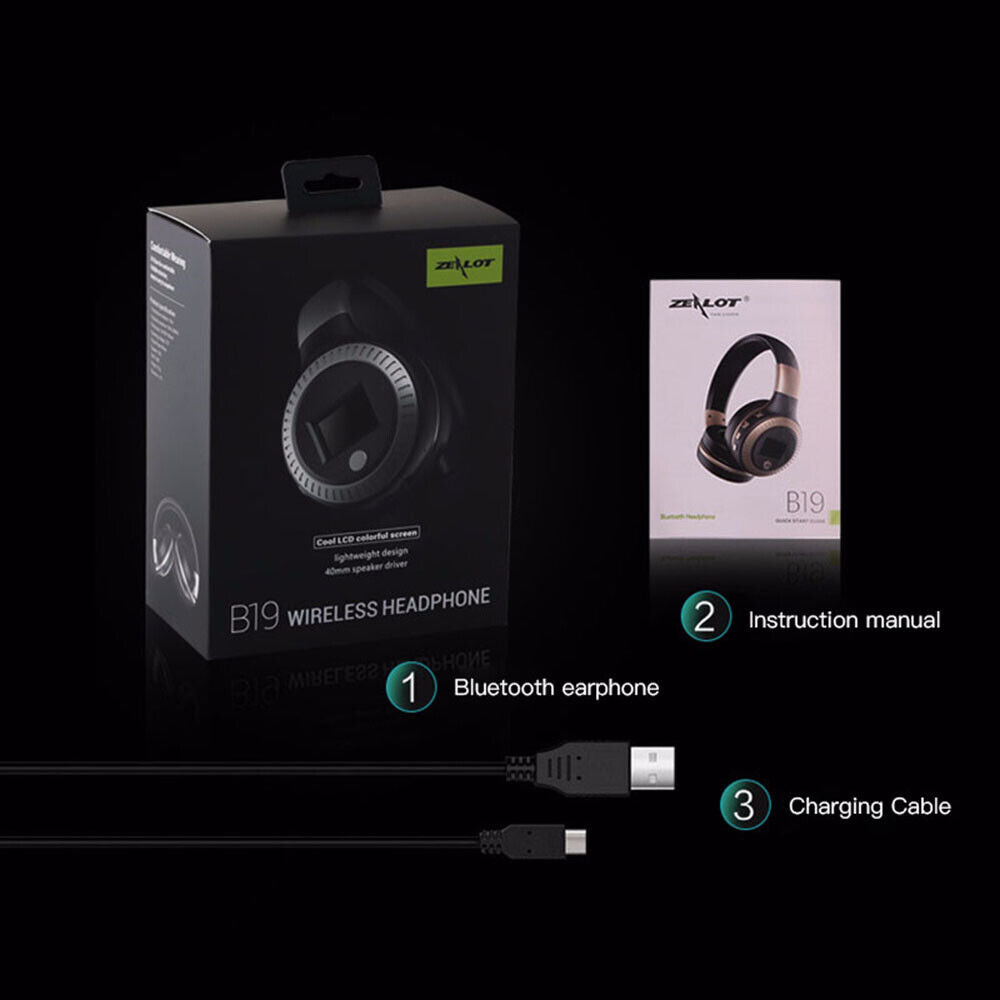 Wireless Bluetooth Headphones with Noise Cancelling Over-Ear Stereo Earphones