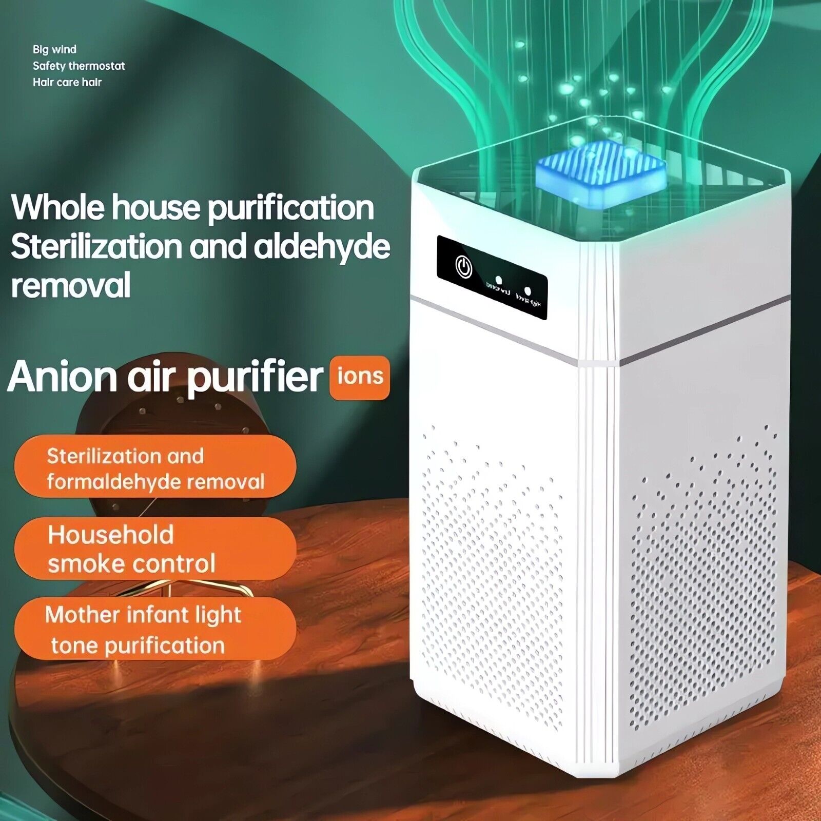 Medical-Grade HEPA Air Purifier for Home – Removes Smoke, Odors, Pet Dander & Allergens | Quiet & Compact