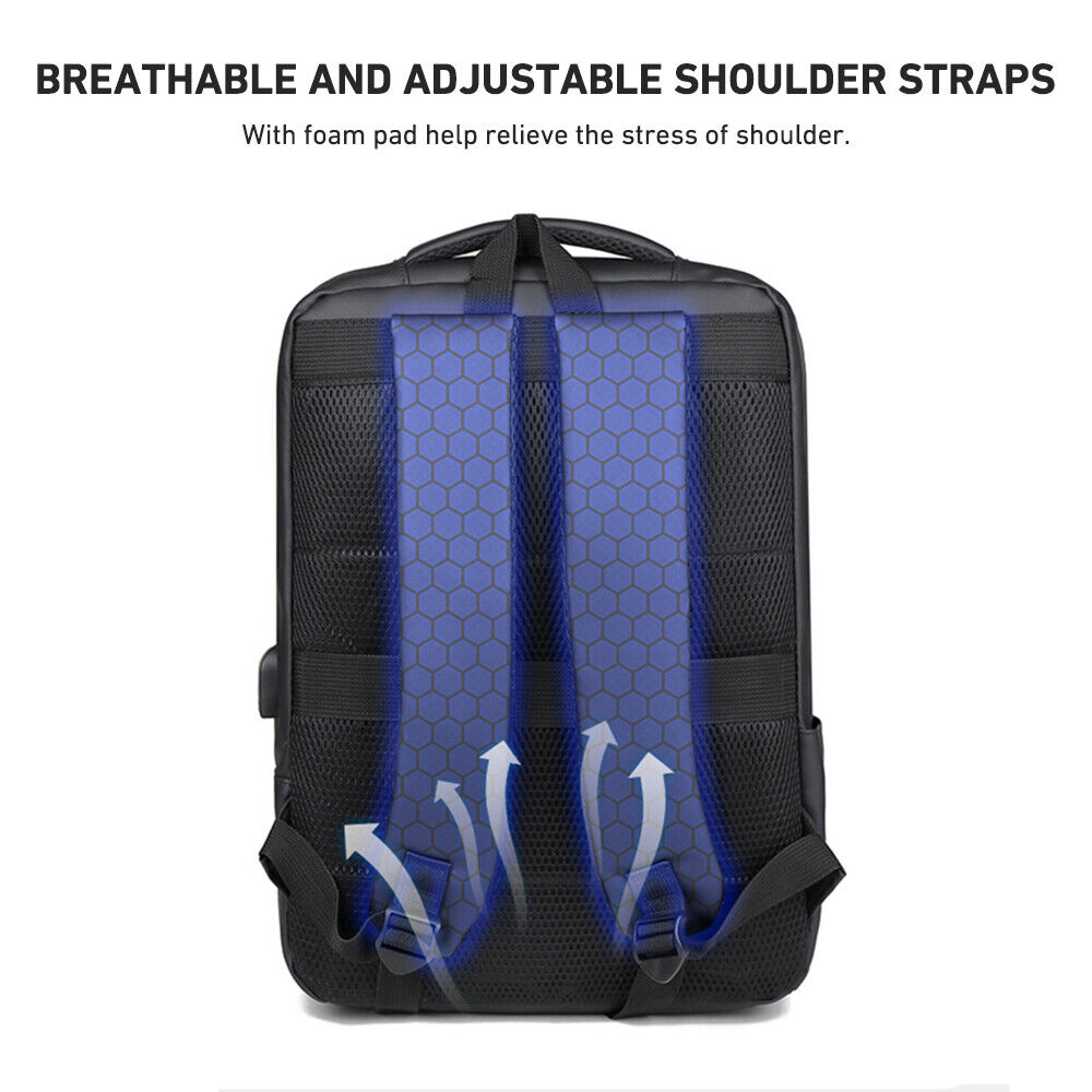 Women Men Backpack anti Theft Laptop Rucksack Business School Bag USB Charging