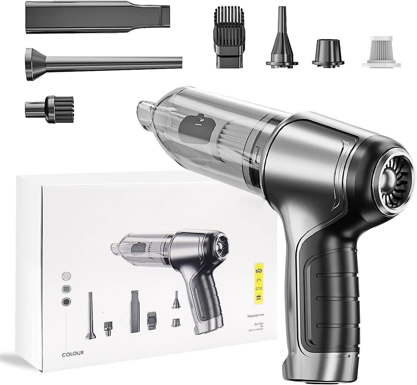 Cordless 3-in-1 Car Vacuum Cleaner – Powerful 95000PA Wet/Dry Handheld Vacuum with Blower & Pump, USB Rechargeable