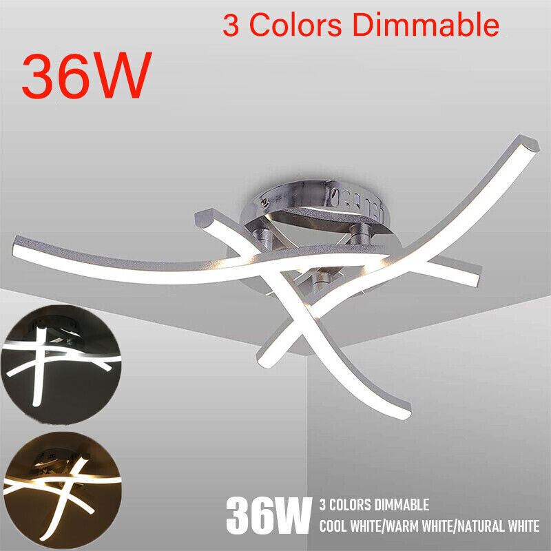 Modern LED Ceiling Light - 4-Wave Design Pendant Lamp for Kitchen, Living Room, and Bedroom