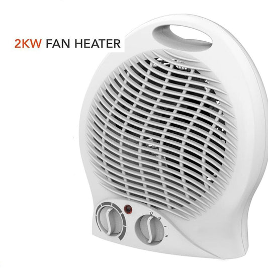 2000W Portable Electric Fan Heater Adjustable Heat, Cool & Warm Modes, Overheat Protection, Upright/Flat Design, Energy-Efficient