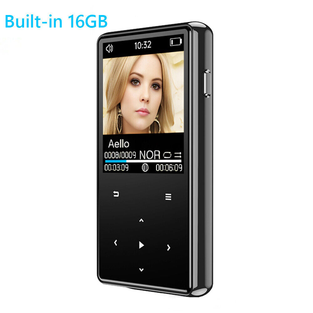 8/16/32GB MP3 MP4 Player with Bluetooth 5.0, Built-In HD Speaker, 1.8" Screen