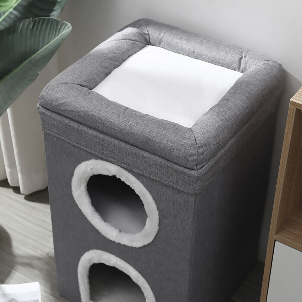 Cat House Cat Cave Cats Three Layer Condo Cat Nest Cat Bed with Scratching Board