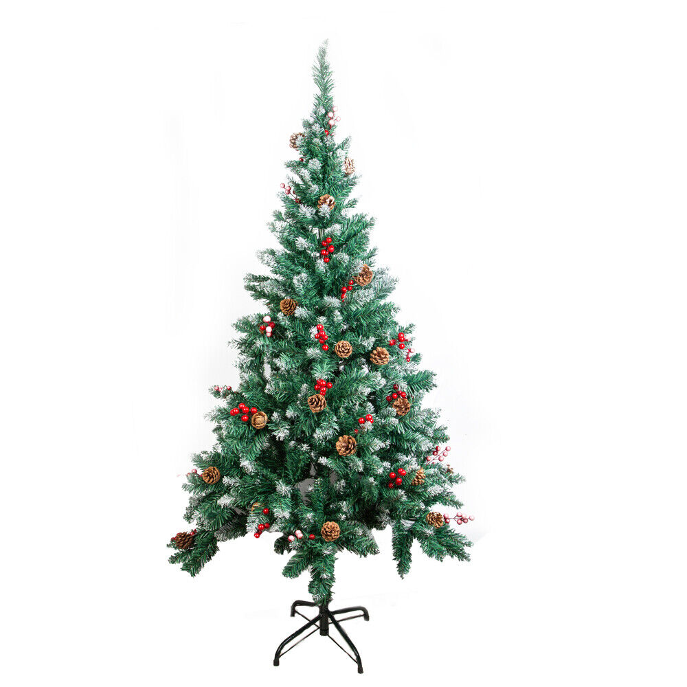 Christmas Tree Pre Lit with LED Lights Bushy Pine Xmas Indoor Decor 4/5/6/7FT