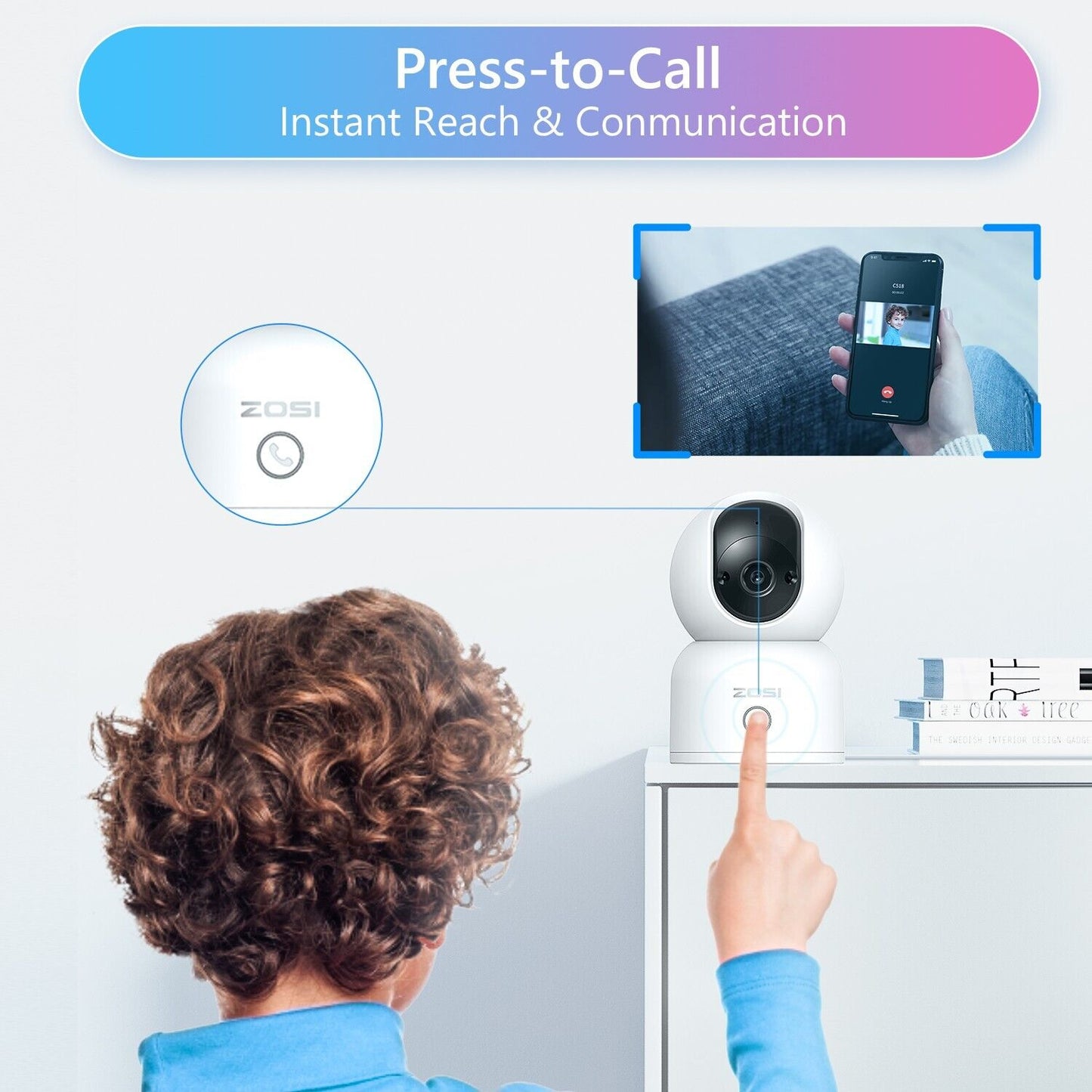 Baby Monitor PTZ WiFi Camera – 2K Indoor CCTV Camera with Auto Tracking & 2-Way Talk | 32GB Card Included