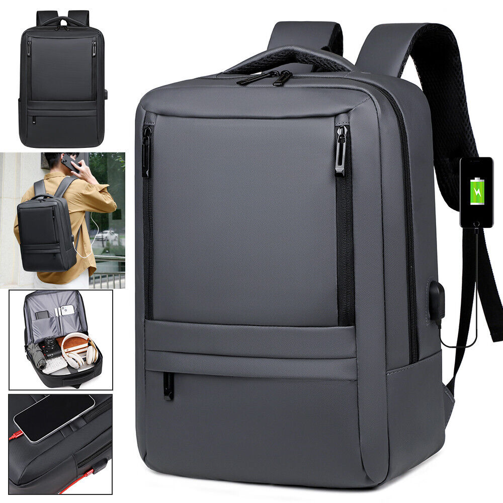 Women Men Backpack anti Theft Laptop Rucksack Business School Bag USB Charging