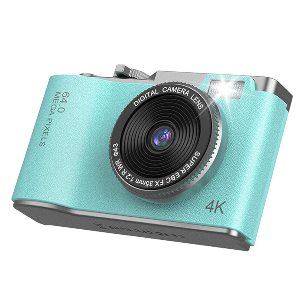 Retro 64MP Digital Camera - HD 1080P, 16X Zoom, 2.4'' LCD, Anti-Shake, with Photo Filters