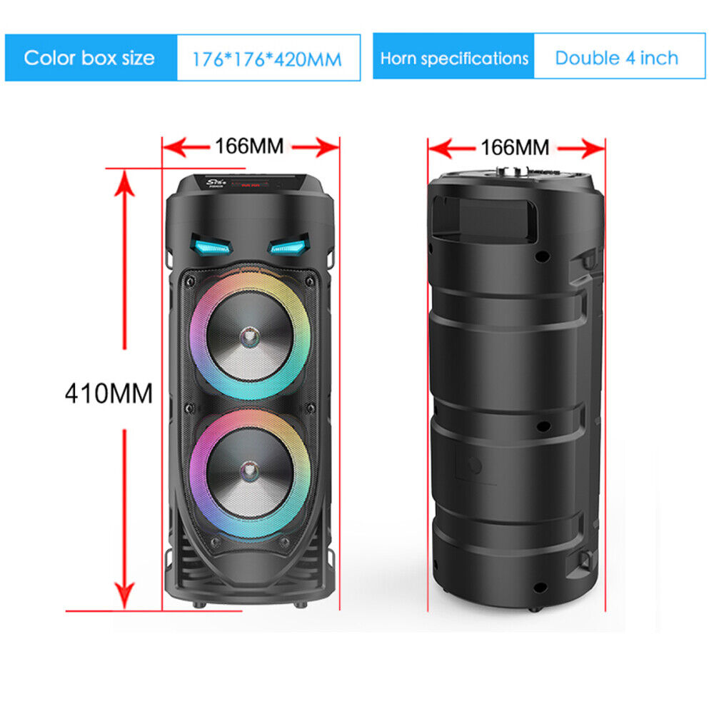 Heavy Bass Portable Bluetooth Speaker with FM, Subwoofer, and Party Lights – Perfect for Any Gathering