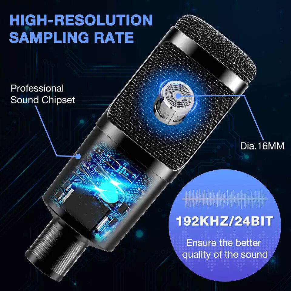 Professional USB Streaming Microphone Kit โ Cardioid Condenser Mic for Podcasting, Gaming, Live Streaming & Recording