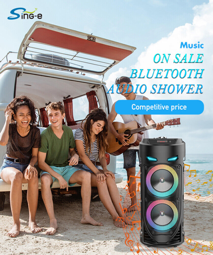 Heavy Bass Portable Bluetooth Speaker with FM, Subwoofer, and Party Lights – Perfect for Any Gathering