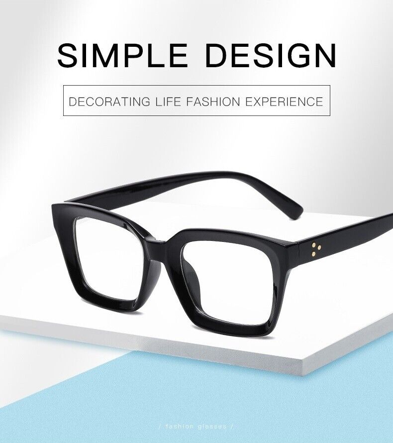 Retro Clear Lens Square Glasses Frame – Unisex Fashion Eyewear for Men & Women