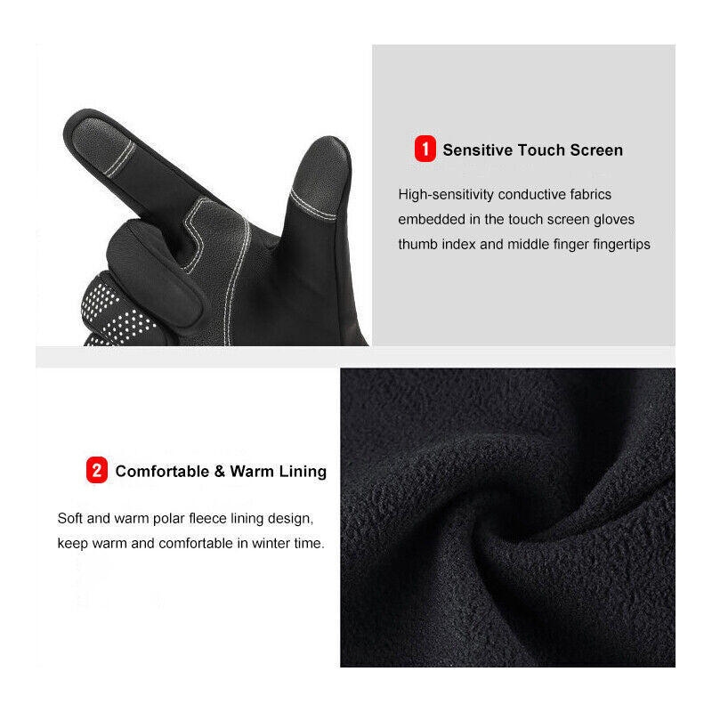 Thermal Windproof Waterproof Winter Gloves Touch Screen Warm Mittens for Men & Women.