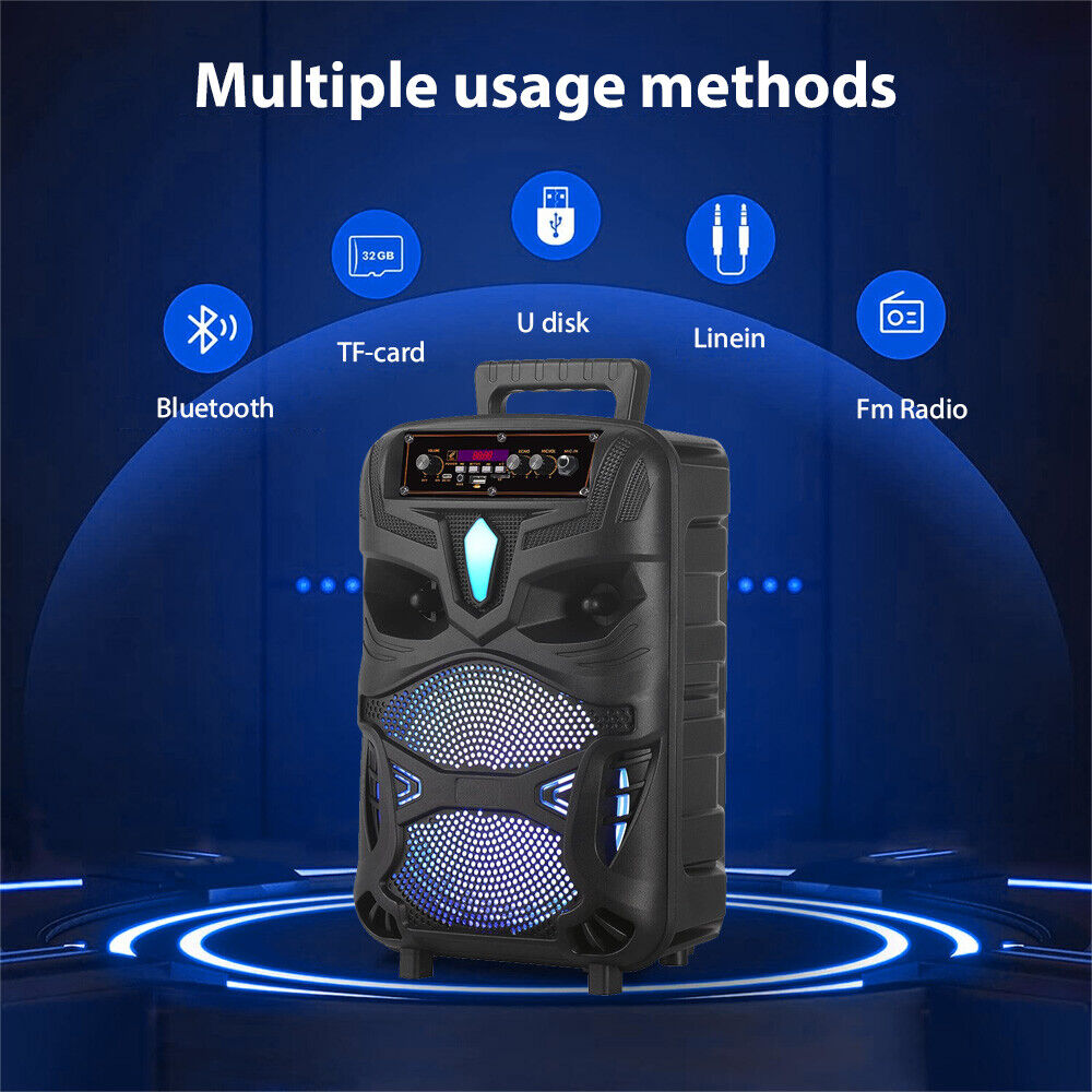 Portable Bluetooth Speaker Subwoofer with Bass Sound System for Parties – Comes with Mic