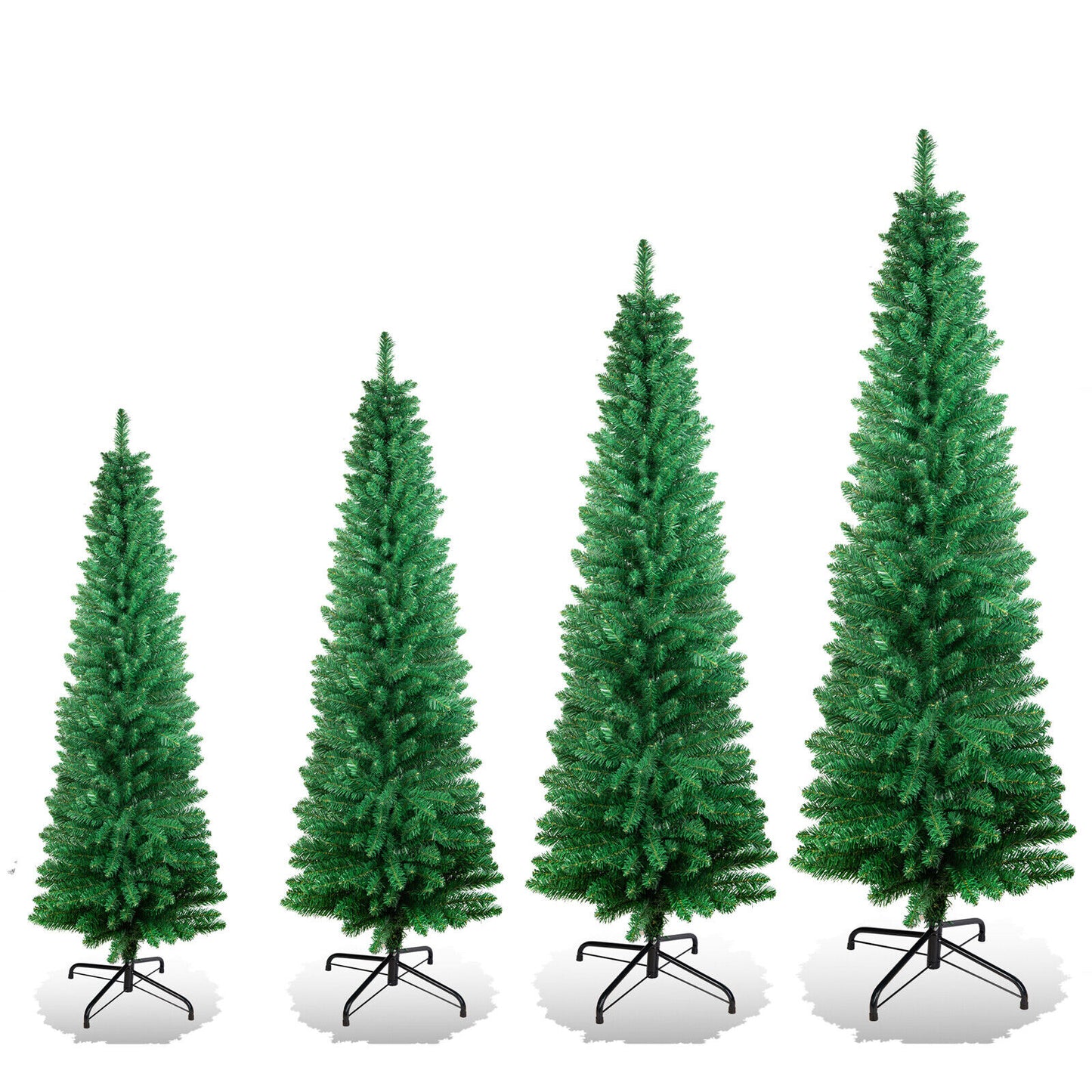 Christmas Tree Pre Lit with LED Lights Bushy Pine Xmas Indoor Decor 4/5/6/7FT