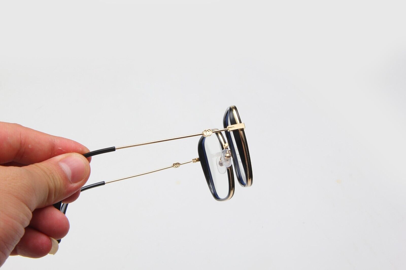 Oversized Square Metal Frame Eyeglasses – Retro Anti-Blue Light Glasses for Men & Women