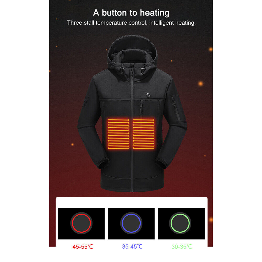 Heated Electric USB Jacket for Men & Women Winter Warm Thermal Coat