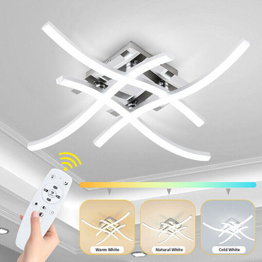 Modern LED Ceiling Light - 4-Wave Design Pendant Lamp for Kitchen, Living Room, and Bedroom