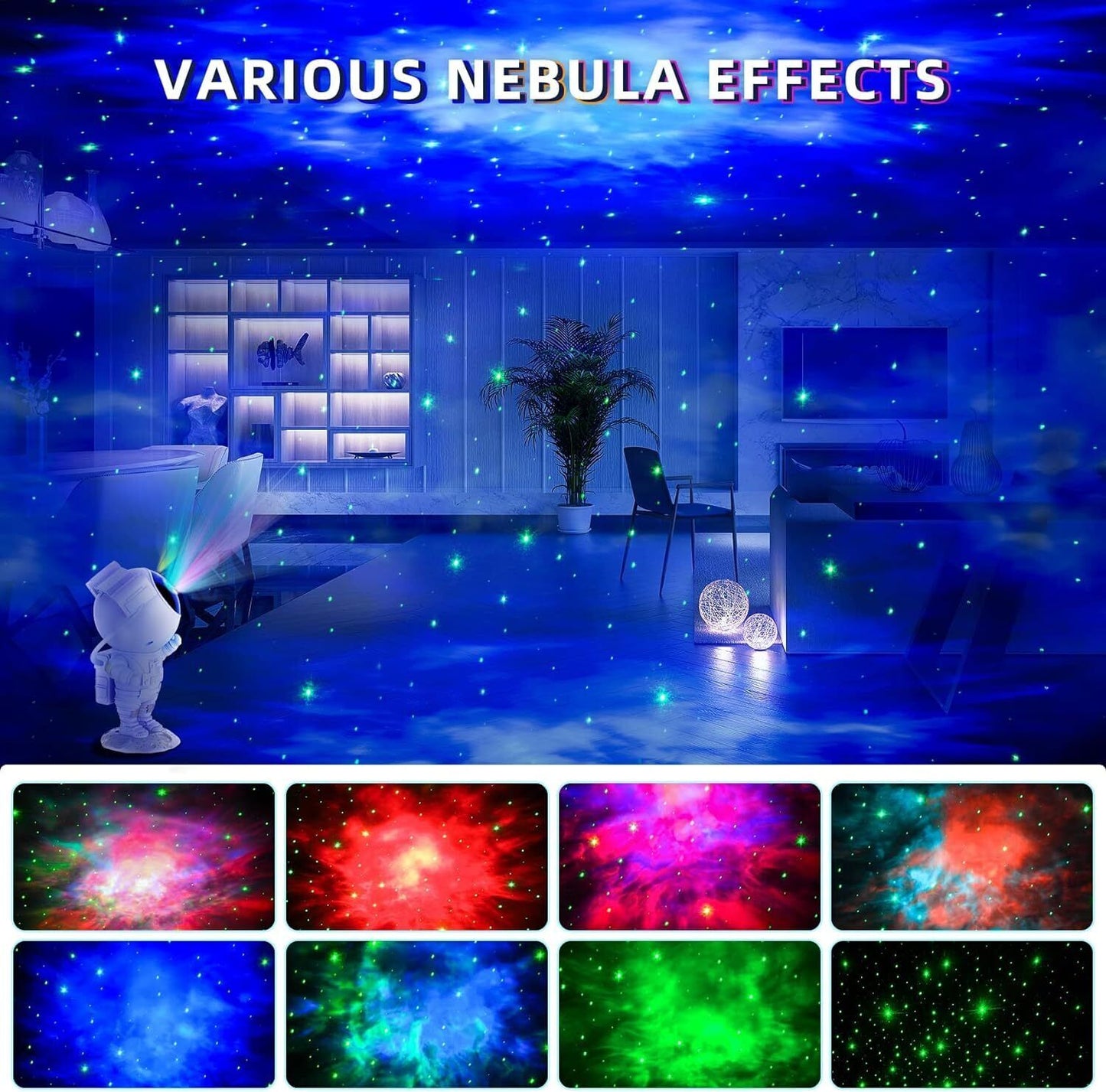 Astronaut LED Starry Galaxy Projector Night Light Lamp Nebula Moon Star