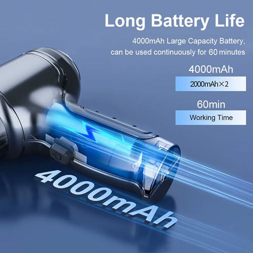 Cordless 3-in-1 Car Vacuum Cleaner – Powerful 95000PA Wet/Dry Handheld Vacuum with Blower & Pump, USB Rechargeable