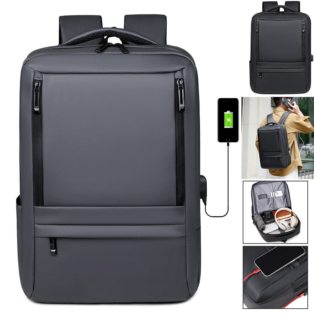 Women Men Backpack anti Theft Laptop Rucksack Business School Bag USB Charging