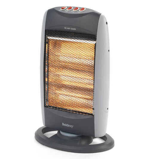 Portable 1200W Halogen Heater, 3 Bar Oscillating with 3 Heat Settings, Lightweight with Safety Features