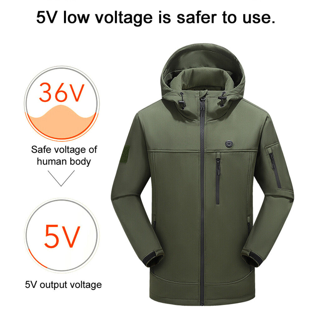 Heated Electric USB Jacket for Men & Women Winter Warm Thermal Coat