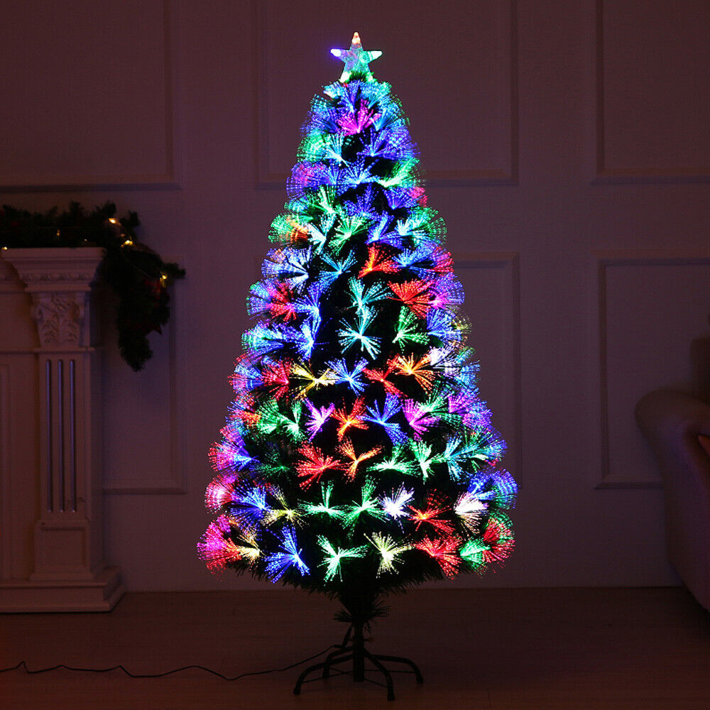 Christmas Tree Pre Lit with LED Lights Bushy Pine Xmas Indoor Decor 4/5/6/7FT