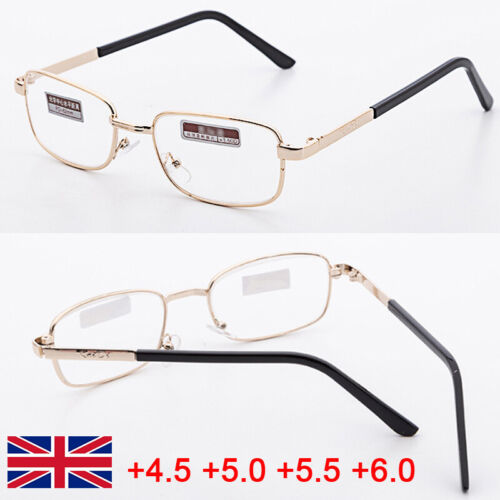 Metal Reading Glasses Highly Presbyopic Lenses Men'S / Ladies +4 - 6 Mag glass (Recommended)