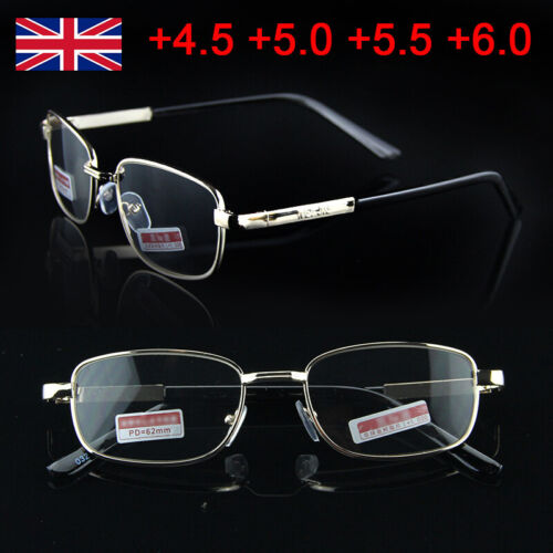 Metal Reading Glasses Highly Presbyopic Lenses Men'S / Ladies +4 - 6 Mag glass (Recommended)