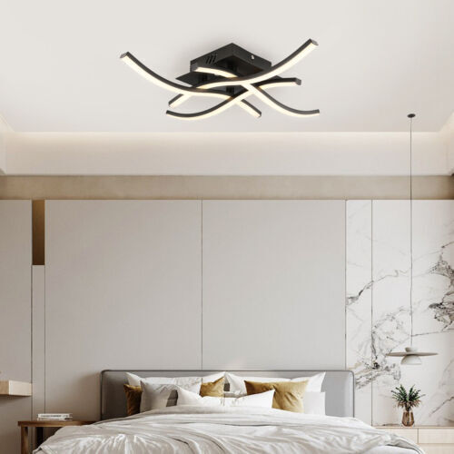 Modern LED Ceiling Light - 4-Wave Design Pendant Lamp for Kitchen, Living Room, and Bedroom
