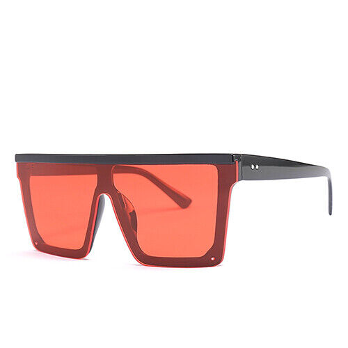 New Style Womens Ladies Sunglasses Square Oversized Luxury Flat Top Blackleopard