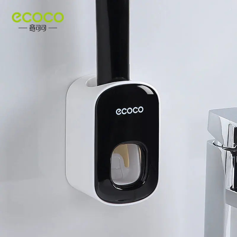 Bathroom Upgrade with ECOCO Automatic Toothpaste Dispenser with Waterproof Toothbrush Holder - Elevate Your Oral Care Experience!