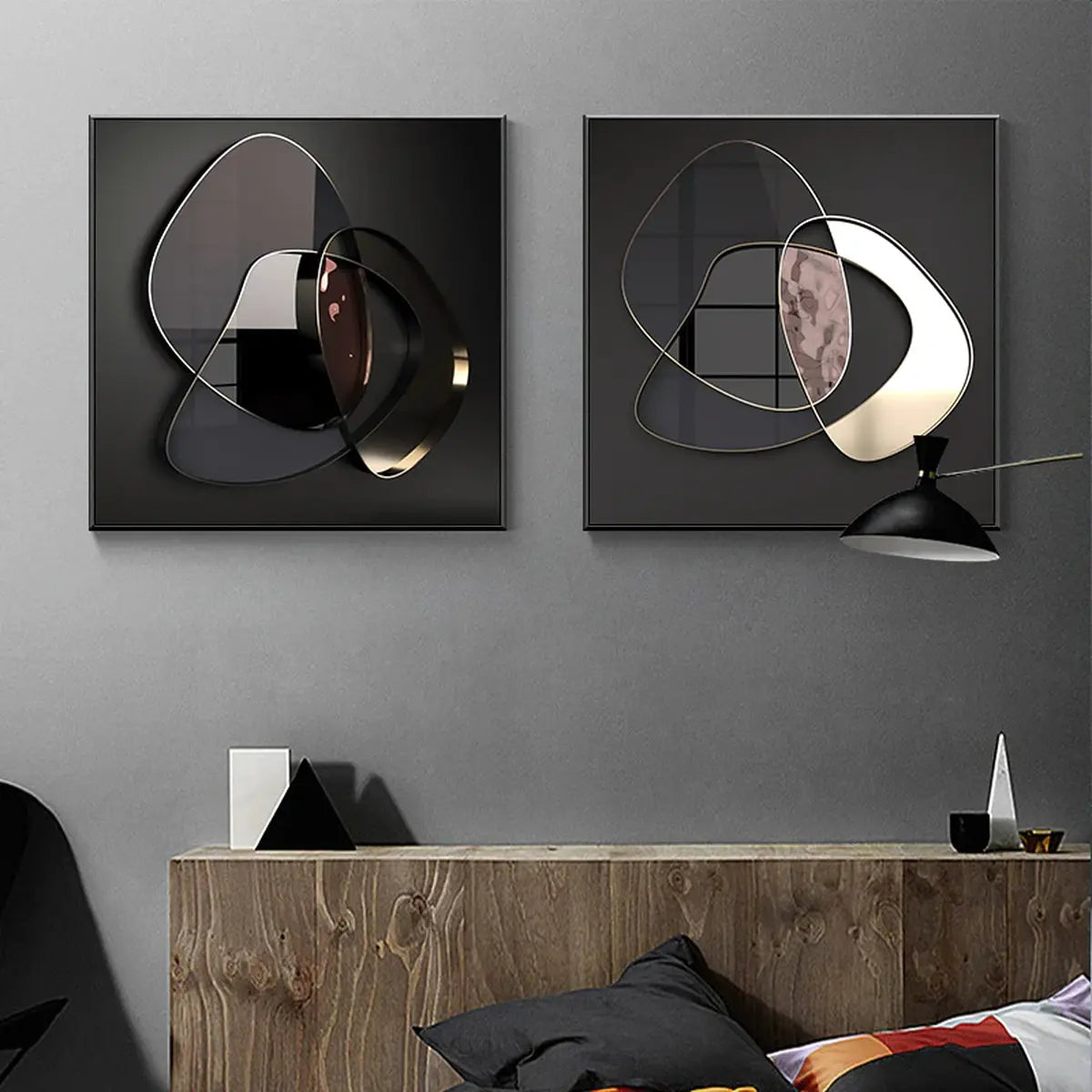 Captivate Your Walls: Modern Abstract 3D Metal Lens Wall Art Canvas Painting – A Fusion of Innovation and Aesthetics