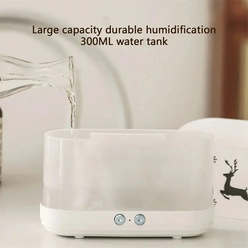 Elk Flame Humidifier Diffuser: Silent Household Atmosphere Lamp for Home Decor