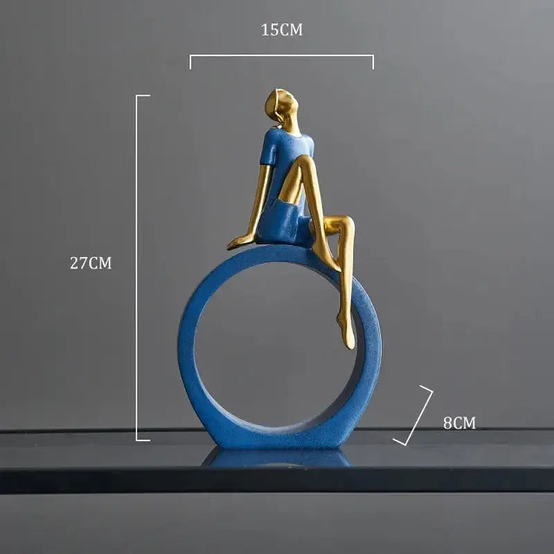 Creative Home Decor Reading Sculptures Light Luxury Room Table Ornaments Abstract Resin Figurines for Office Desktop Accessories