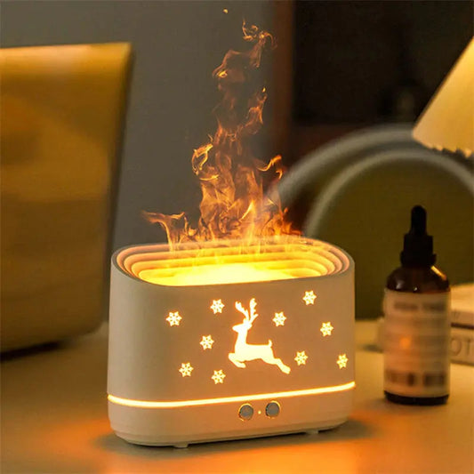 Elk Flame Humidifier Diffuser: Silent Household Atmosphere Lamp for Home Decor