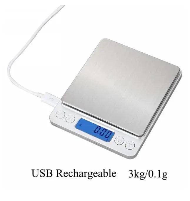 Precision Digital Kitchen Scale - 3000g/0.1g, Food Scales & Jewelry scale Digital Weight Grams and Ounces, LCD Display, Tare Function - DynamicDrop Hub