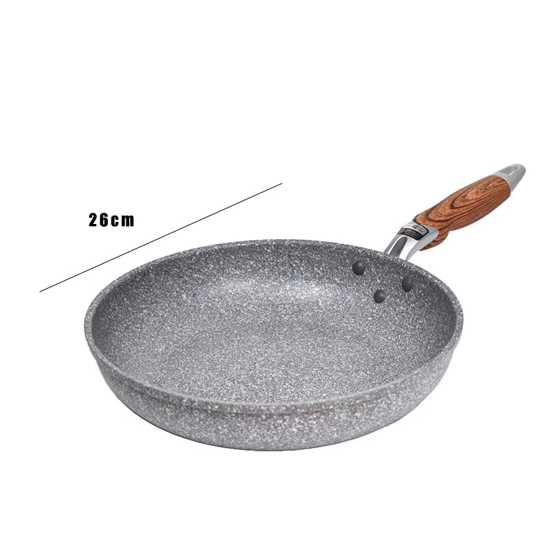 Durable Stone Frying Wok Pan – Non-Stick Ceramic Pot for Induction & Gas Stove, Skillet for Steak Cooking