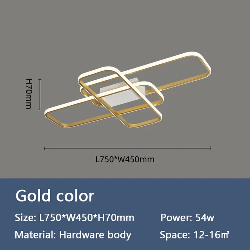 NEO Gleam Gold/Black Finished Modern Led Chandelier for Living Room Bedroom Study Room Indoor 90-260V Lighting Chandelier Fixtue