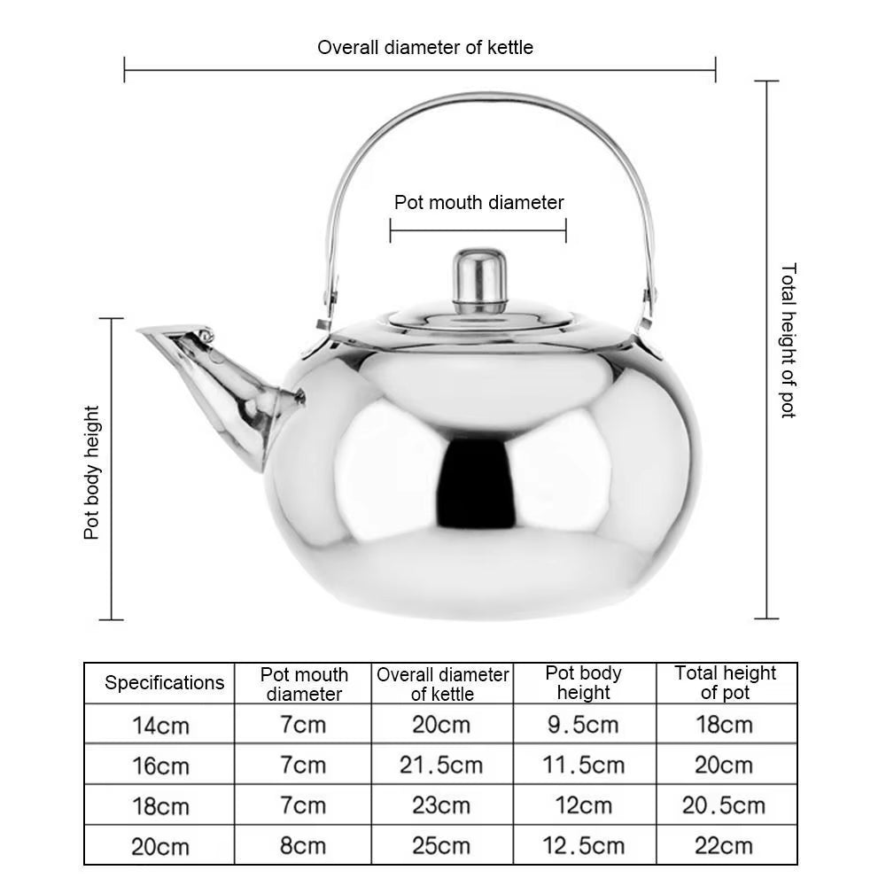 Stainless Steel Water Kettle with Infuser Filter – Tea & Coffee Kettle with Anti-Scald Handle