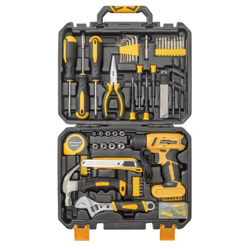  146-Piece Drill Set with 8V Cordless Drill, Home Tool Kit with Portable Case - The Ultimate DIY and Repair Solution