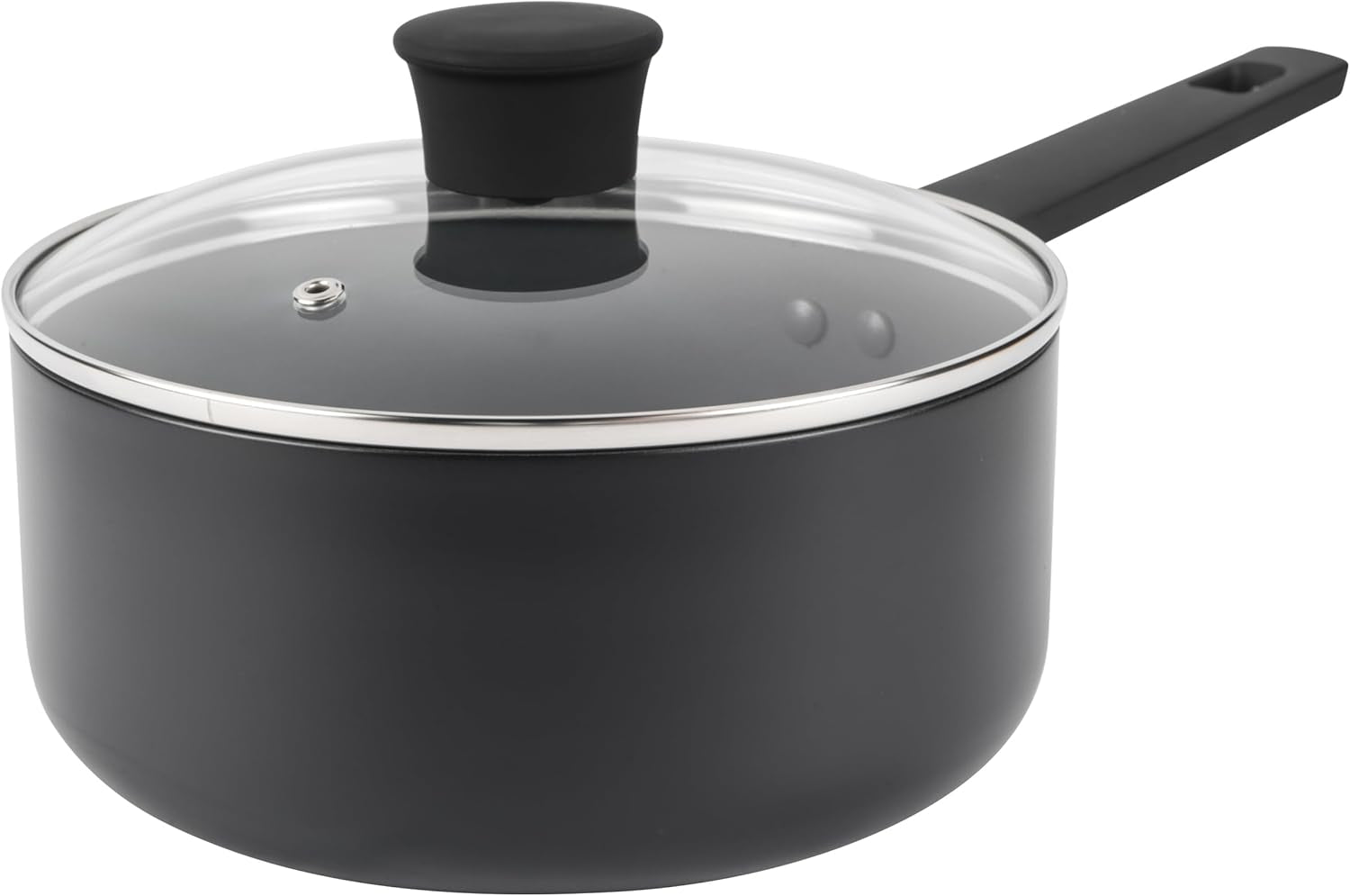 Russell Hobbs Shield 20 Cm Saucepan – Non-Stick Coating 10X Tougher*, Induction Suitable Cooking Pot, Tempered Glass Lid, Pressed Aluminium Casserole, Easy to Clean, Soft-Touch Handle