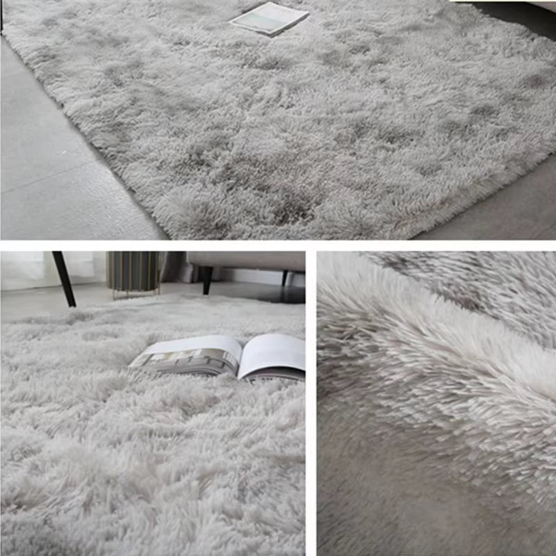 Gray Plush Carpet for Living Room – Soft Velvet Anti-Slip Rug for Bedroom, Kids Room, and Home Décor