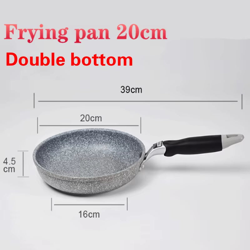 Durable Stone Frying Wok Pan – Non-Stick Ceramic Pot for Induction & Gas Stove, Skillet for Steak Cooking