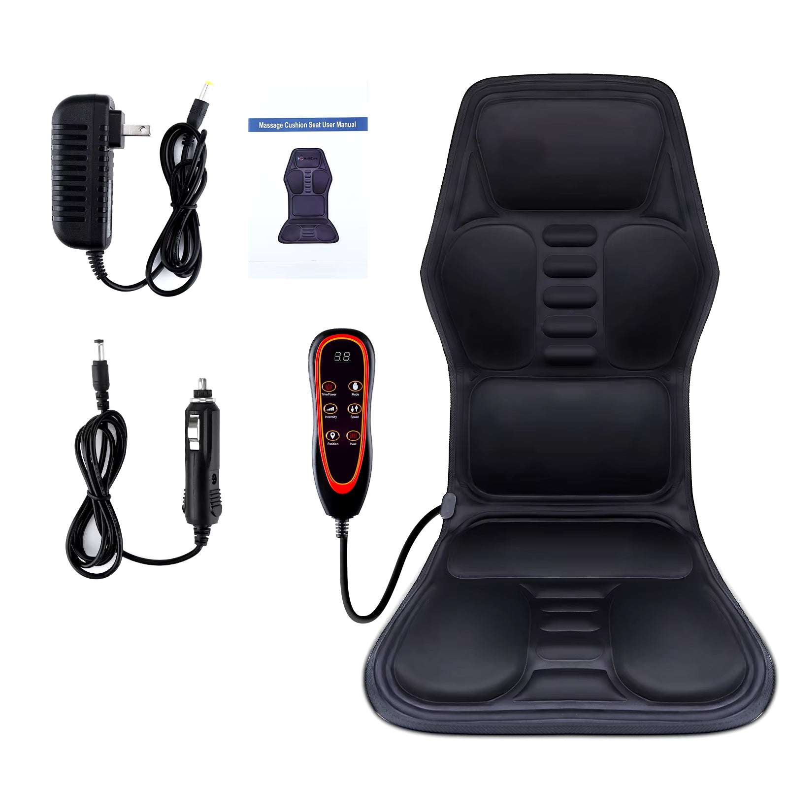 Electric Back Massager Infrared Full-Body Massage Chair Cushion Heating Vibrator Car Home Office Lumbar Neck Mattress Chair Mat