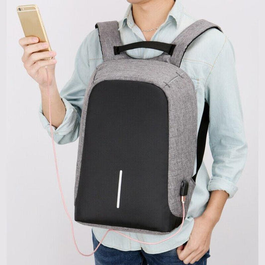 USB Charging Port Unisex Anti-Theft Backpack Laptop Travel Large School Bag