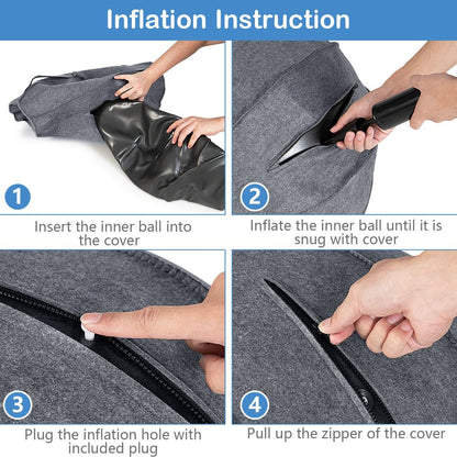 Anti-Burst Exercise Ball with Cover Handle and Resistance Bands