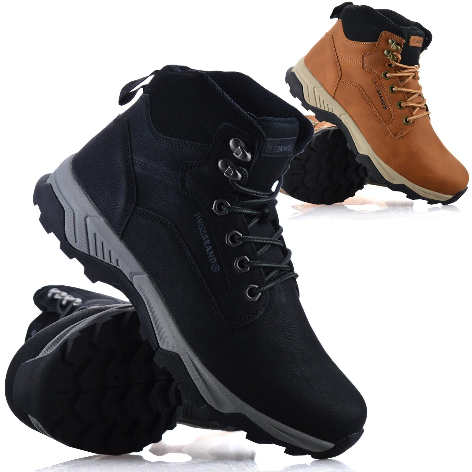 Mens Walking Hiking Memory Foam Lace up Casual Ankle Boots Trainers Shoes Size