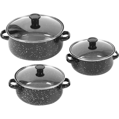 Mini Enamel Soup Pot with Handles – Small Boiling Sauce Pan for Stove Top Cooking